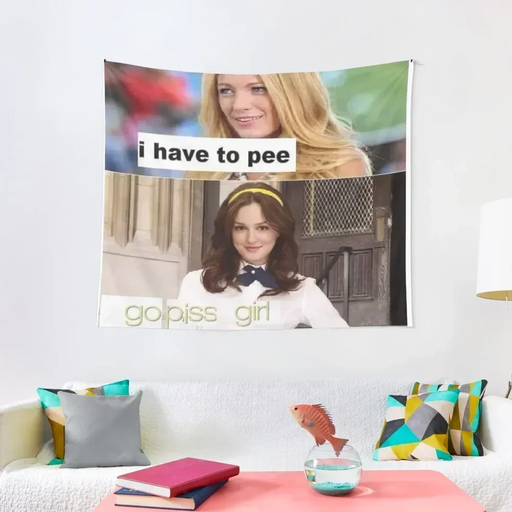 

i have to pee go piss girl Tapestry Aesthetics For Room Room Decorations Aesthetics Room Decor For Girls Tapestry