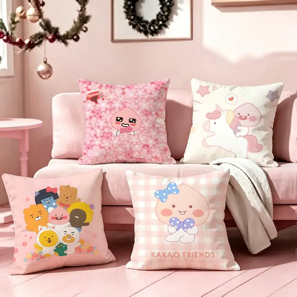 Brand Kakao FriendsS Cushion Cover Pillow Short Plush Pillow Cute Simple Style For Living Room Bedroom Birthday Gift