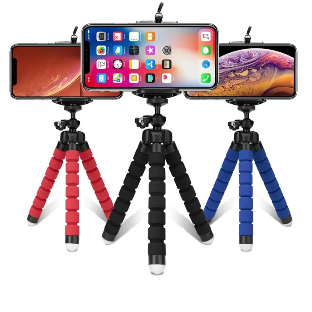 Portable Mini Tripod Selfie Stick for Smartphone Mobile with Holder Clip Octopus Action Camera Stand - Monopod for Phones