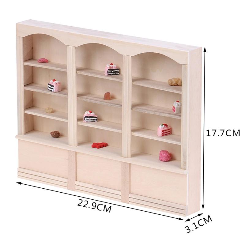 1/12 Dollhouse Miniature Bookcase Display Shelf Modern Style Doll House Furniture Toys