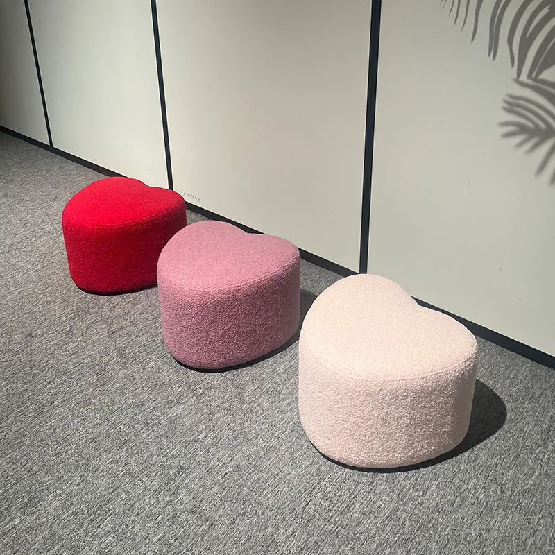

Creative soft bag low stool household living room small apartment shoe changing stool dopamine love engagement gift children's