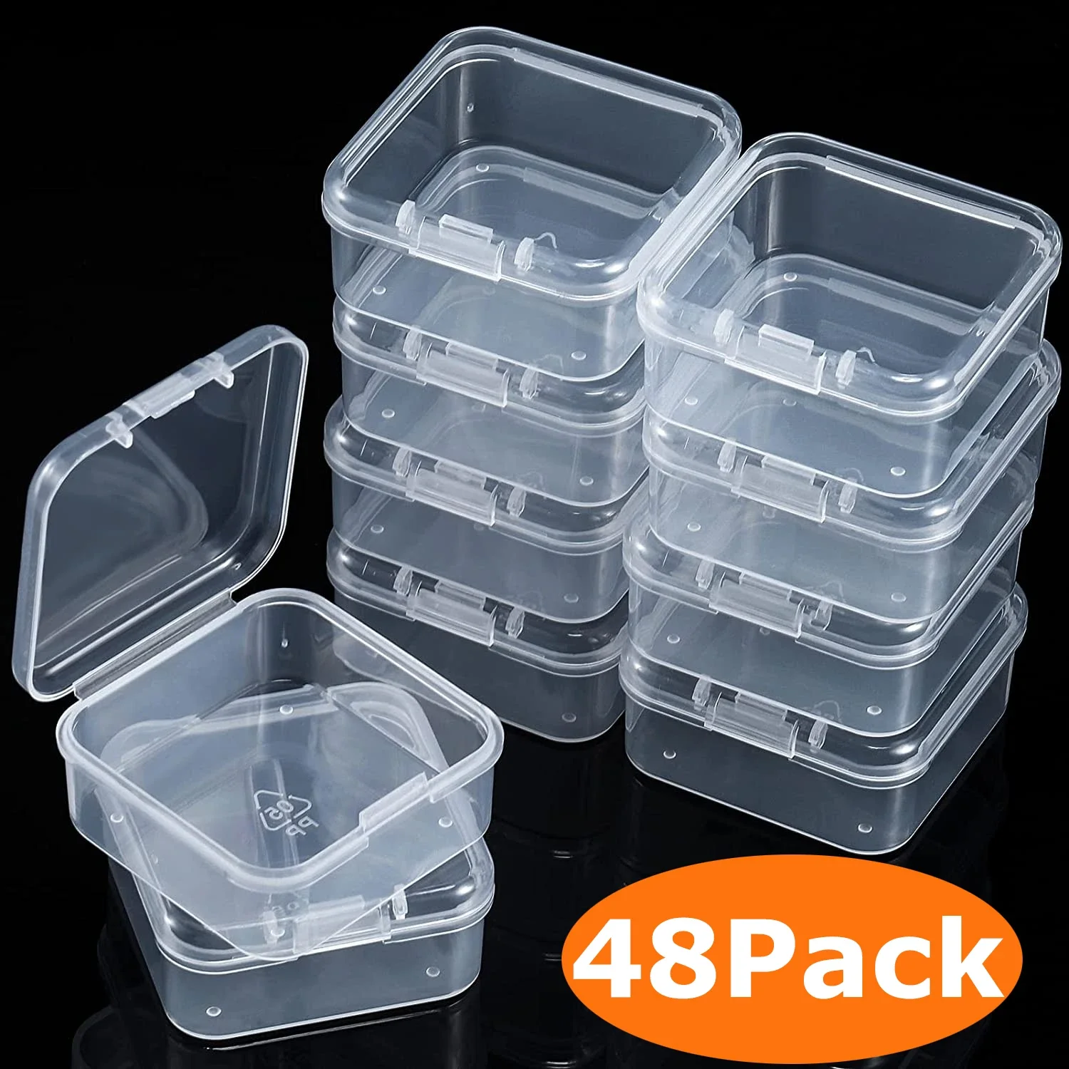 Storage Box Transparent Square Plastic Boxes Earrings Jewelry Packaging Storage Small Square Box DIY Jewelry Organizer