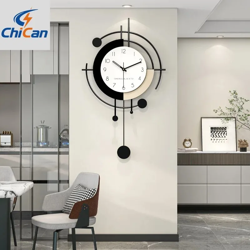 

【Hot】Modern Simple Wall Clock Living Room Silent Creative Metal Casing Groot Nordic Bedroom Wall Clocks Gift Ideas Home