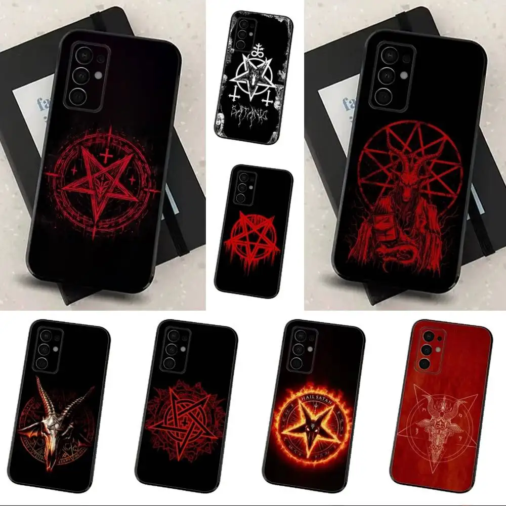 

Hell Pentagram Satanic Phone Case For Samsung Galaxy A13,A21s,A22,A31,A32,A52,A53,A71,A80,Soft Black Shell
