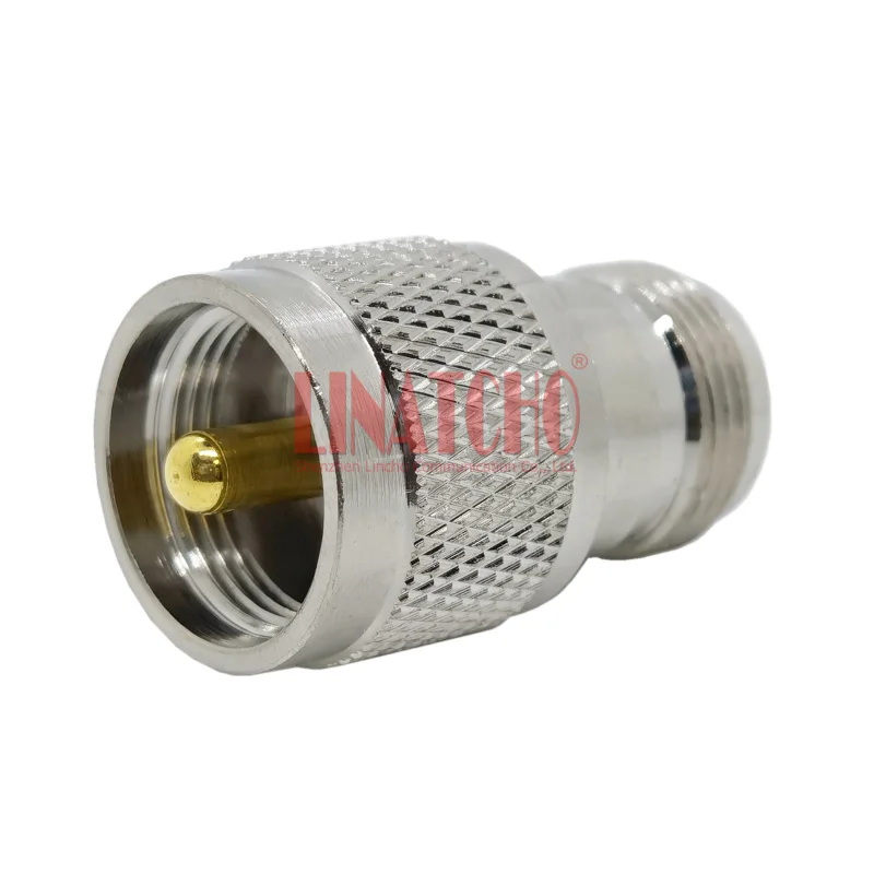 Good Quality 50 Ohm Brass Straight PL259 UHF Male to N Female Two Way Radio Adapter