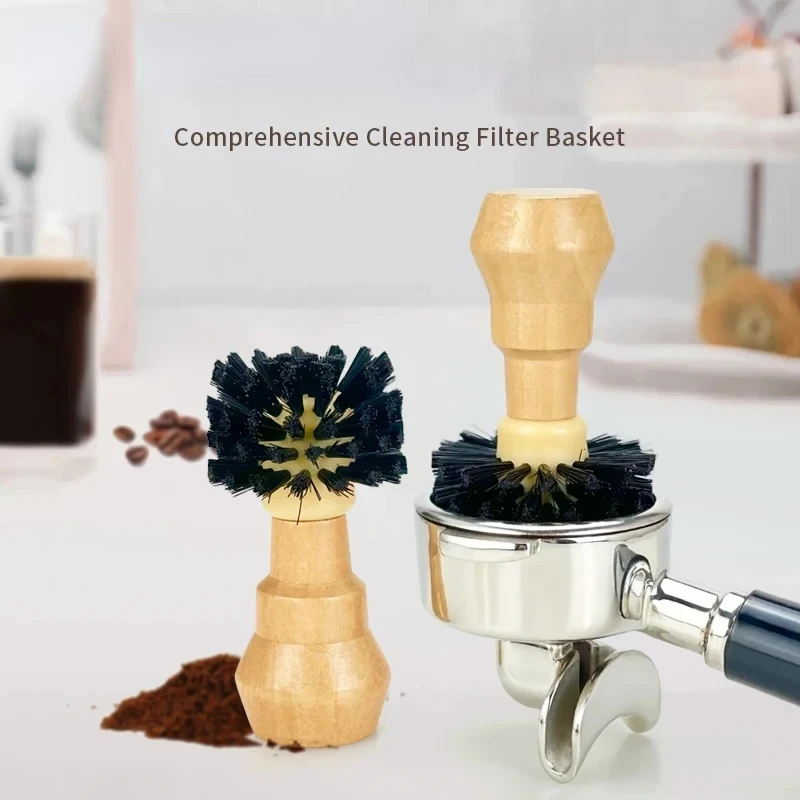 

Coffee Brush Cleaner Solid Wood Portafilter Basket Cleaning Barista Dusting Tools Espresso Machine Accessories Home Cafe Goods