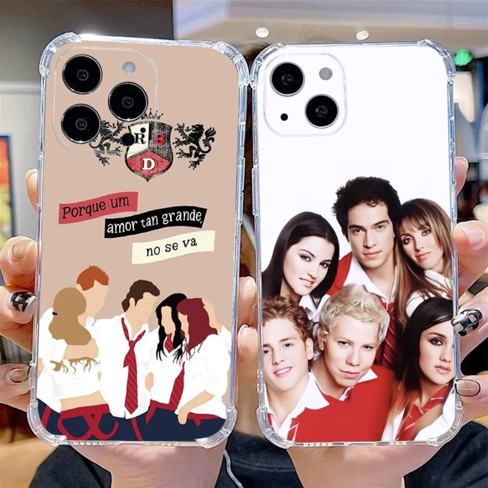 RBD R-Rebelde Telenovela Phone Case For iPhone 15,14,13,12,11 Plus,Pro,Max,XR,XS,X,7,8 Plus,SE,Mini Transparent Silicone Soft