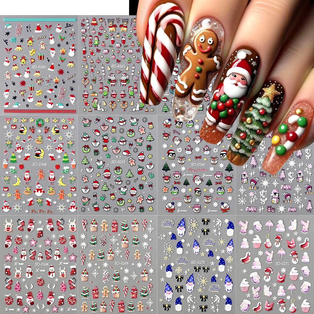1 ورقة 5D عيد ميلاد سعيد البطر - مراجعة Nail Art Xmas 2025 وسعره