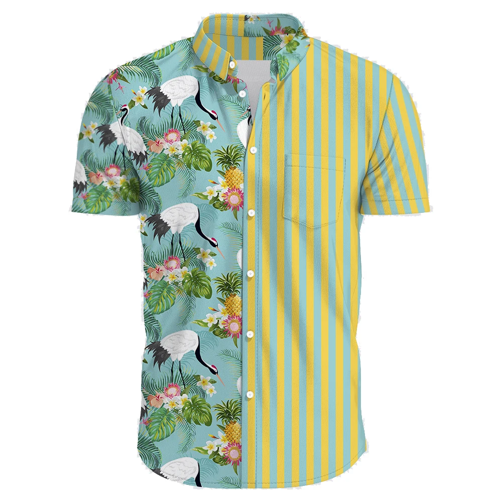 

2022 Loose Breathable 3d Print Trendy Cool Fashion Hawaiian Shirts Beach Party Tops Short Sleeves Summer Men's Shirts