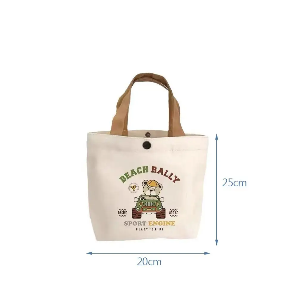 Fashion Peach Canvas Tote Bag Cartoon Canvas Mini Handbags Big Capacity Storage Bags Travel