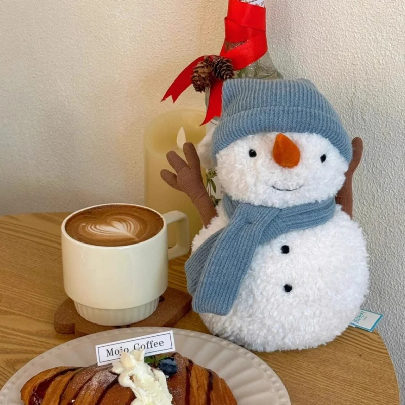 Na stanie 22cm Figurki Śnieżynków w Niebieskich Kapeluszach, Pluszowe Zabawki, Śmieszne Ozdoby, Prezenty Świąteczne i Noworoczne dla Przyjaciół i Dzieci