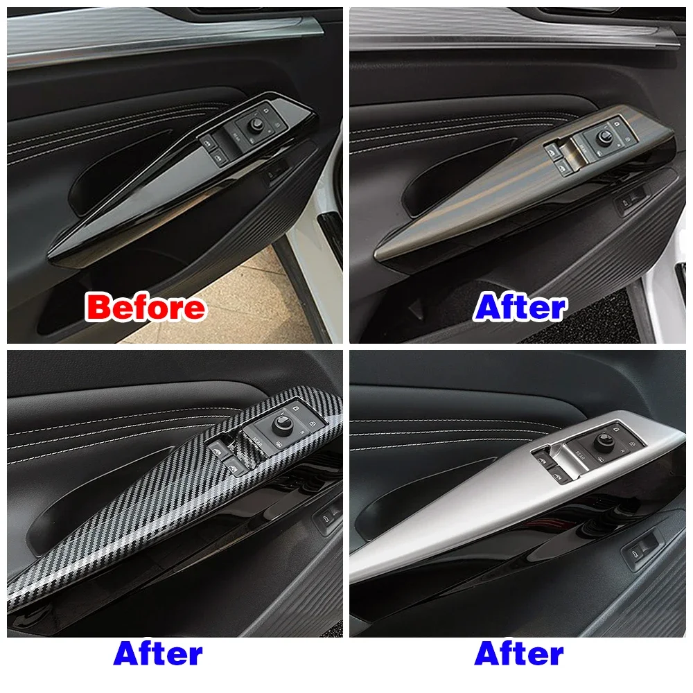 For Volkswagen VW ID.4 ID4 2021 2022 2023 Car Door Armrest Window Glass Lift Switch Button Trim Frame Decorate Cover Sticker