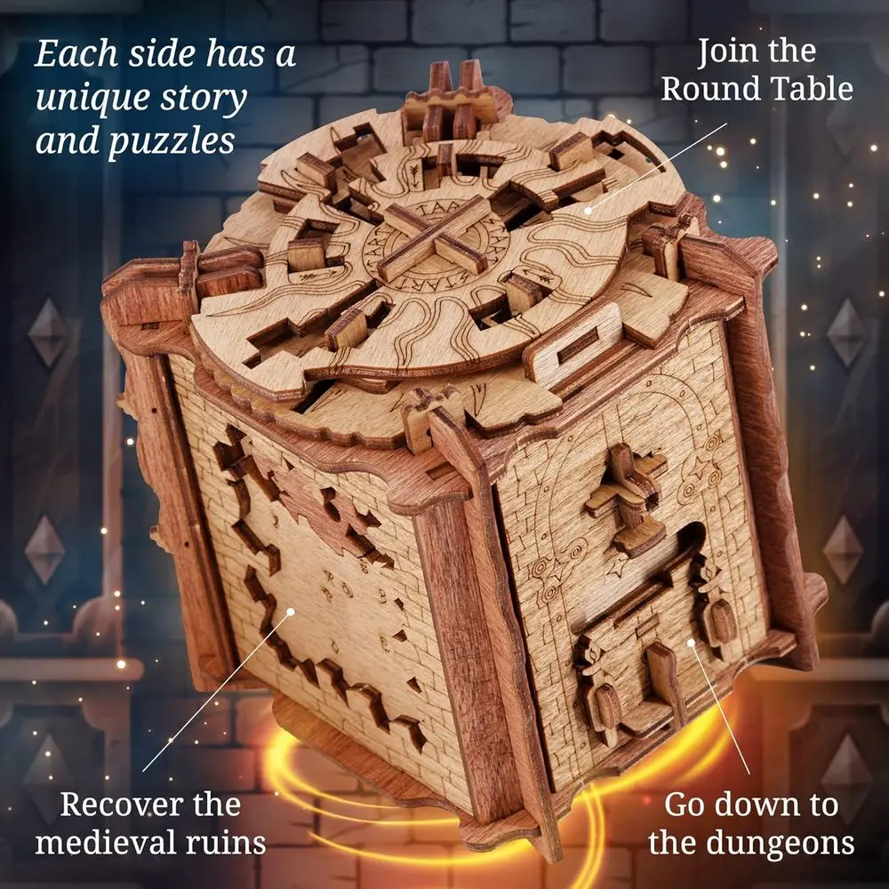 Camelot Mystery: 3D Puzzle Box for Adults - Challenging Escape Room Experience | Unique Gift