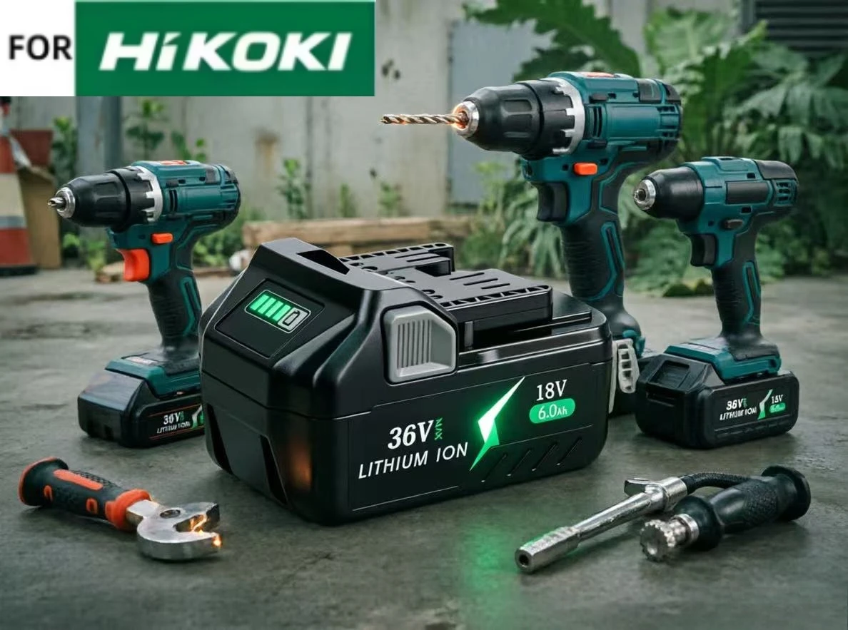 

For HiKOKI Hitachi 18V 6.0Ah Battery for Fast Charging Compatible Drill Impact Wrench Grinder Saw Jigsaw Recip Saw Tools