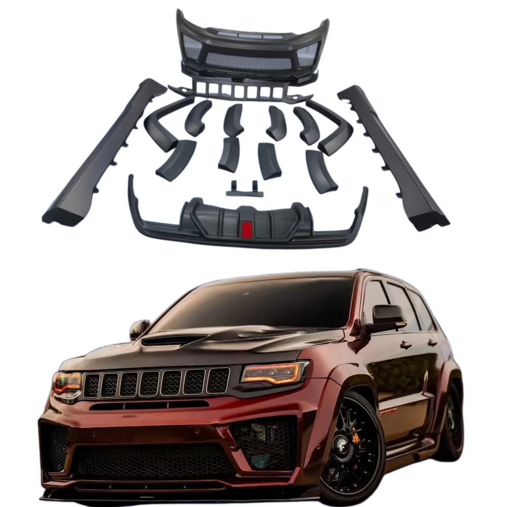 ChaoMing Trackhawk Body Kit for Grand Cherokee 2014-2023 Replacement Upgrade-Black Plastic Material