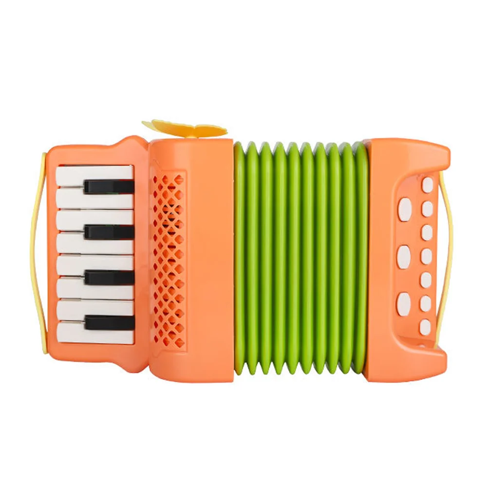 Kids Musical Instruments Children's Accordion Performance Taste Orange Preschool