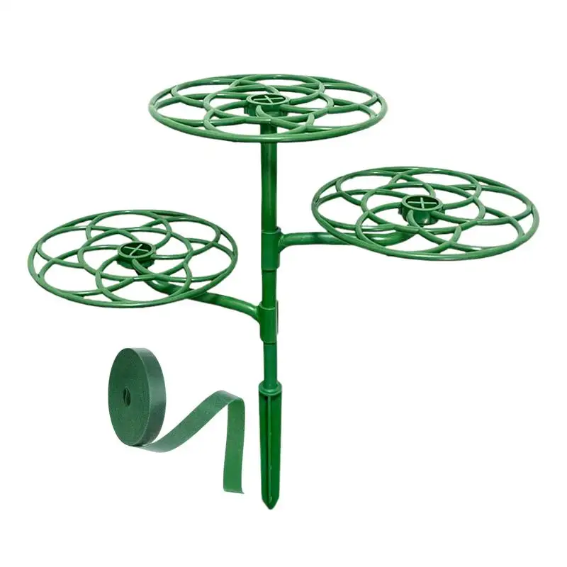 Tree Topper Stand Flat Green Support Rod Tree Topper Base Candle Holder Tree Topper Adjustable 3-Layer Treetop Ornaments