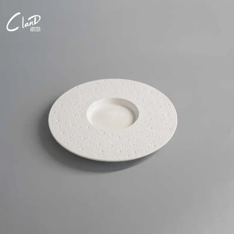 luxury wide-brimmed soup plate high-grade straw hat plate ceramic salad dish deep plates Western cuisine plate hotel tableware