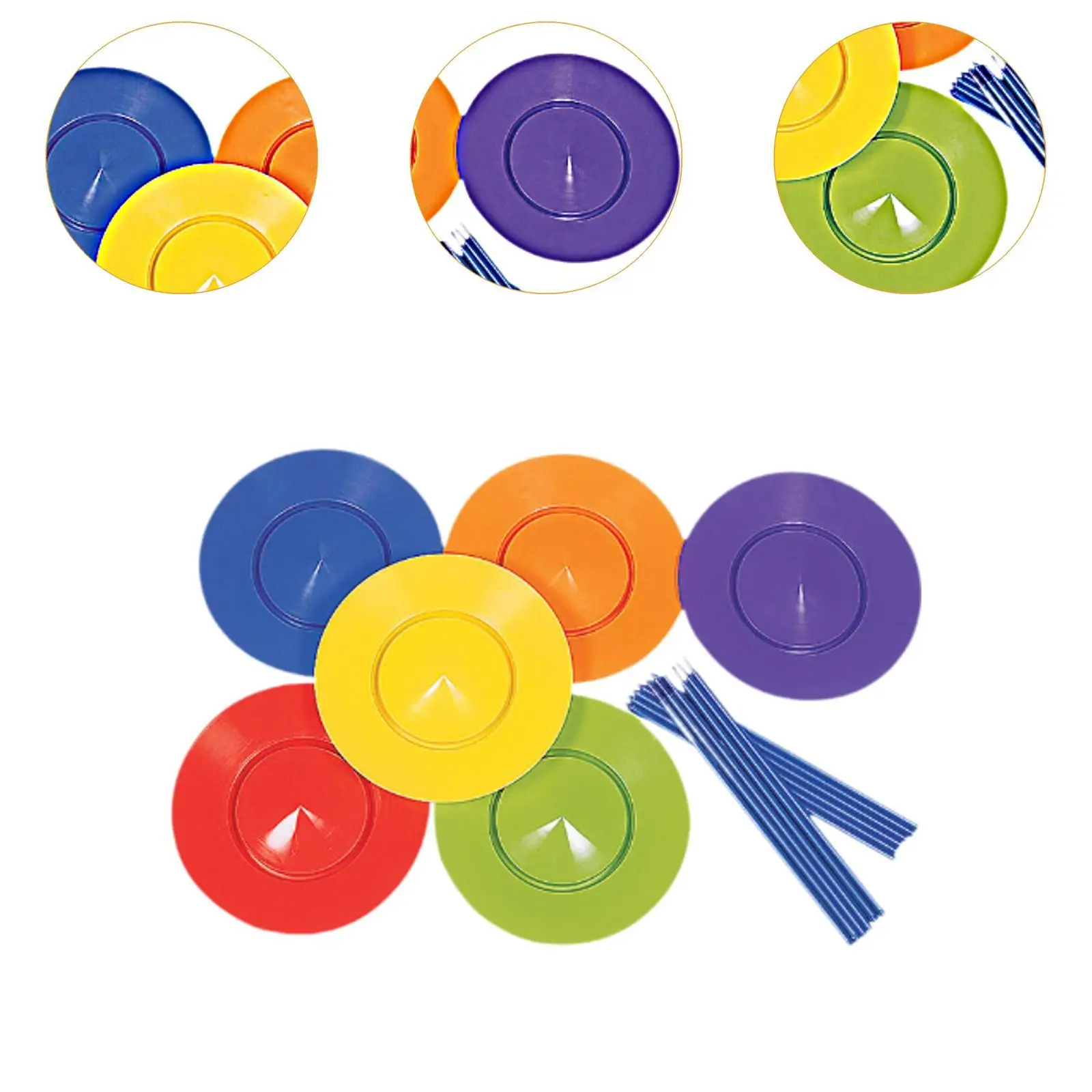 6x مجموعة شعوذة لعبة خارجية لعبة البهلوانية القرص الدوار للأطفال والكبار والأصدقاء #5