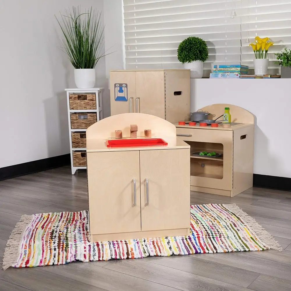 

Детская деревянная кухонная мойка Hercules для коммерческого или домашнего использования - безопасный дизайн, удобный для детей