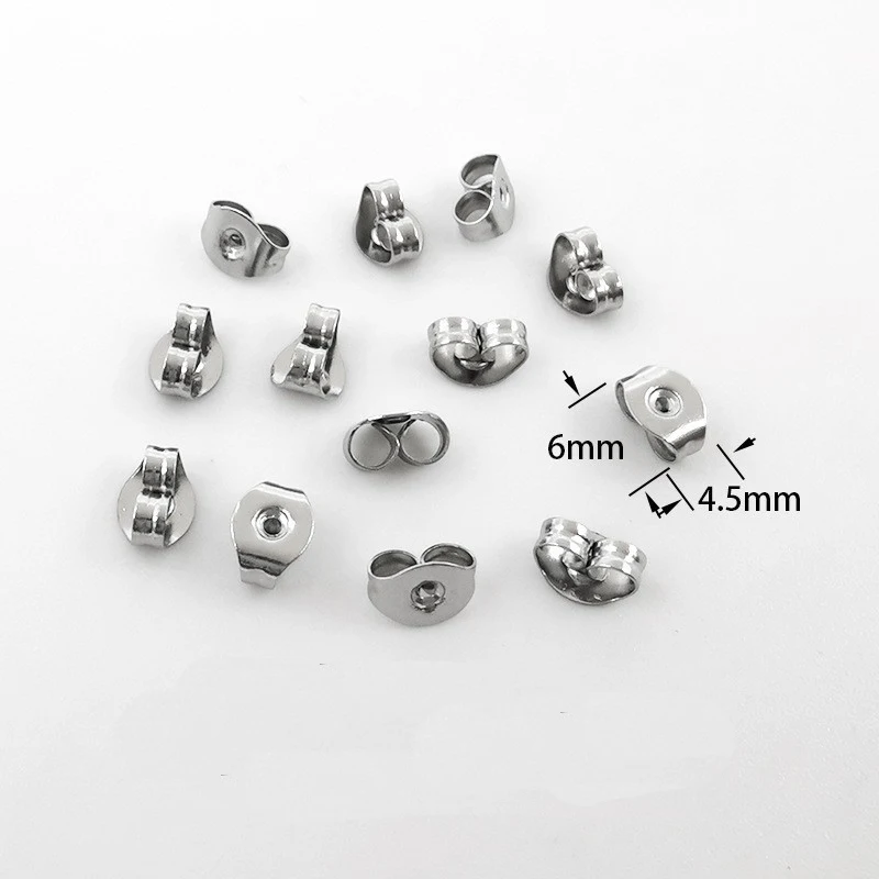 50pcs Stainless Steel Blank Earring Base Settings With Earring Plug Cabochon Stud DIY Jewelry Making Findings Earring Accessorie