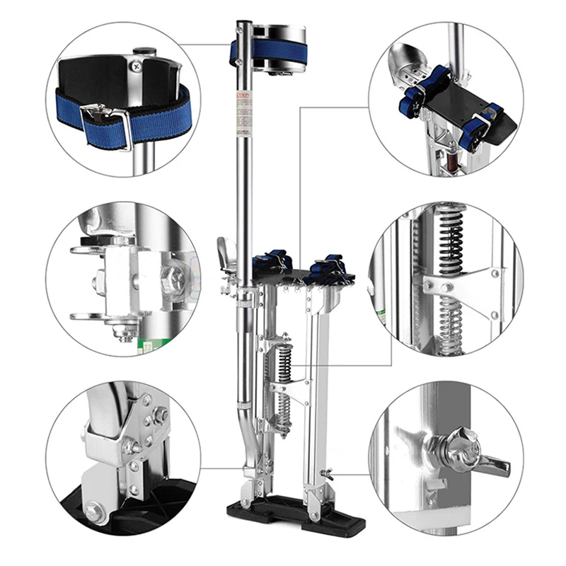 120-160CM Adjustable Walking Ladder Aluminum Alloy Horse Stool Folding Stilt Platform Bracket Multifunctional Construction Tools