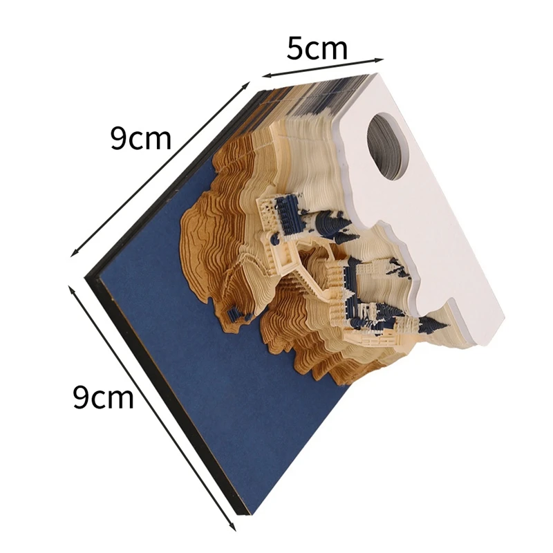 1 قطعة قلعة ثلاثية الأبعاد المفكرة 2024 التقويم القلعة اوراق الملاحظات القرطاسية الملحقات هدية مع أضواء