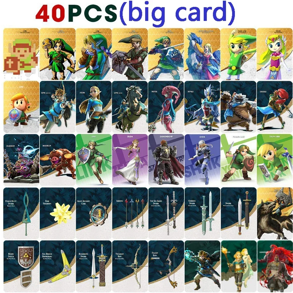 New 41Pcs Zelda Amiibos Cards Apply to the Legend of Zelda: Tears of the Kingdo and Breath of the Wild Latest Paragliding NFC