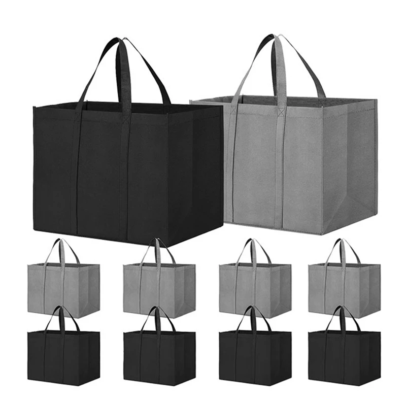 

10 Pack 35L Large Reusable Shopping Bags Foldable Tote Bags For Kitchen Groceries