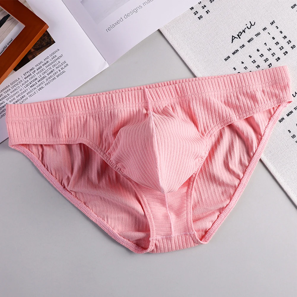 

1pc Fashion Mens Intimate Underwear Solid Color Cotton Blend Briefs U Convex Pouch Panties Sexy Low Waist Breathable