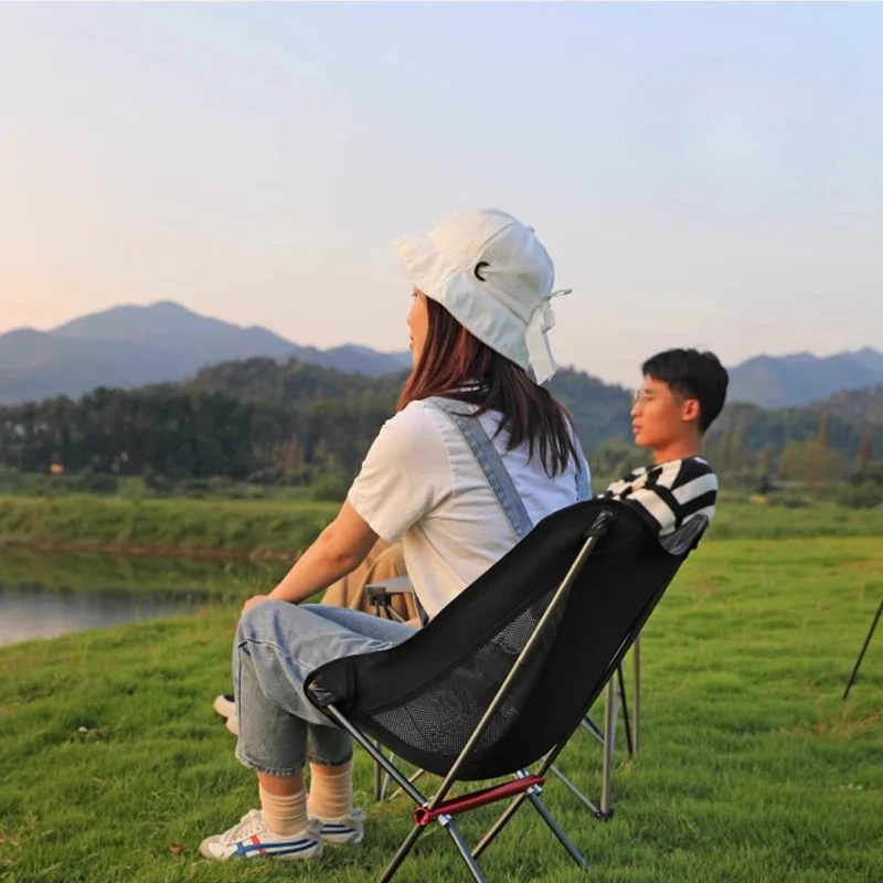 

Camping Chair Furniture Portable Pony Camping Fishing Stool Ultra Light Art Student Moon Chair Picnic Recliner Beach Playa