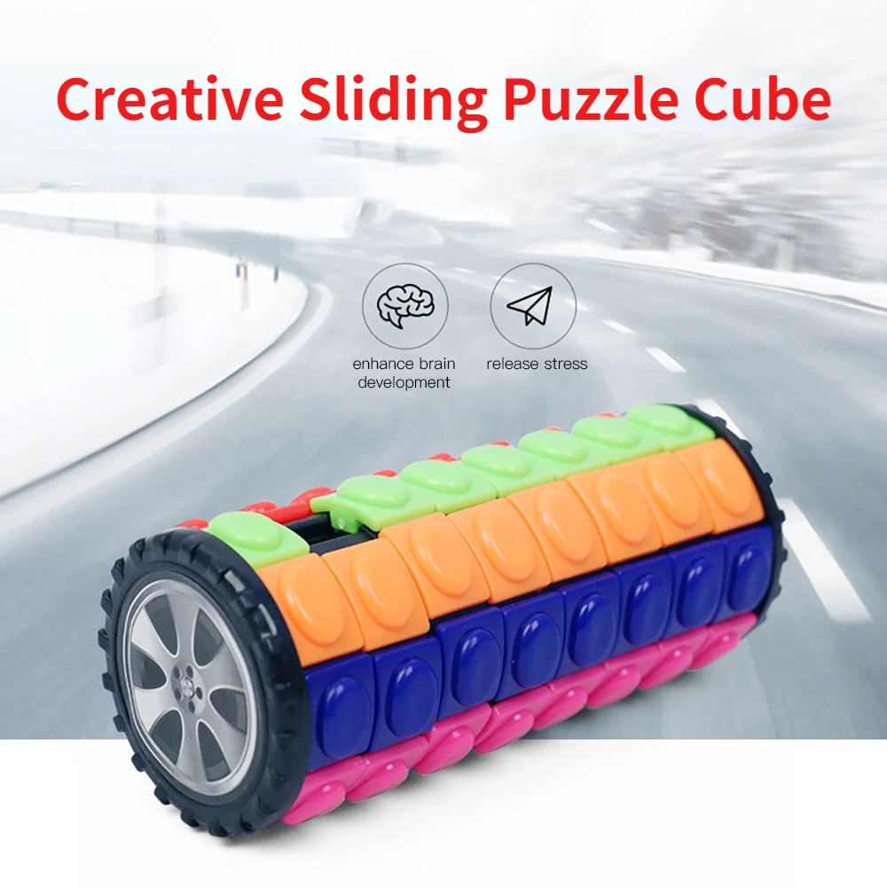 Creative 3D Rotating Slid Cube Puzzle Color Tower Decompression Novel Cube Child Puzzle Toy Parent-child Montessori Prop Gift