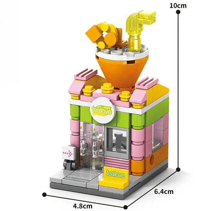 Mini-Haus-Bausteine, City Store, Street View, Snack, Straßenfiguren, Kinderspielzeug, Geschenke für Jungen und Mädchen, kompatibel mit Lego