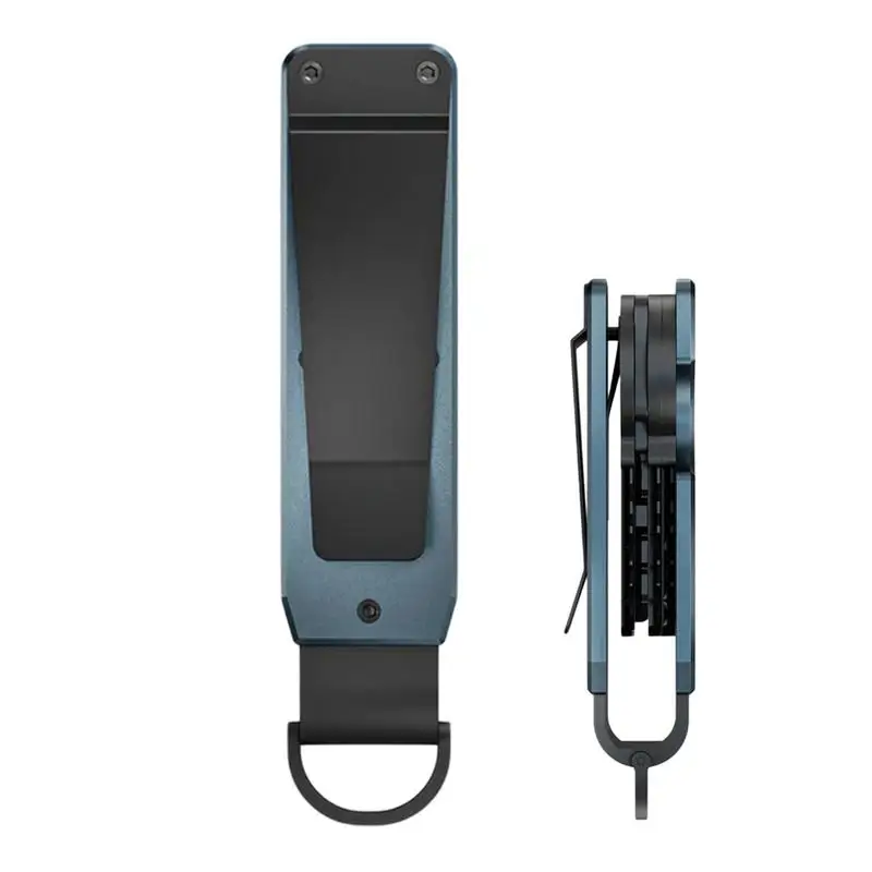 أداة تنظيم جيب من سبائك الألومنيوم ، حامل حافظة قابل للطي ، تأمين سلسلة المفاتيح ، ستة مفاتيح