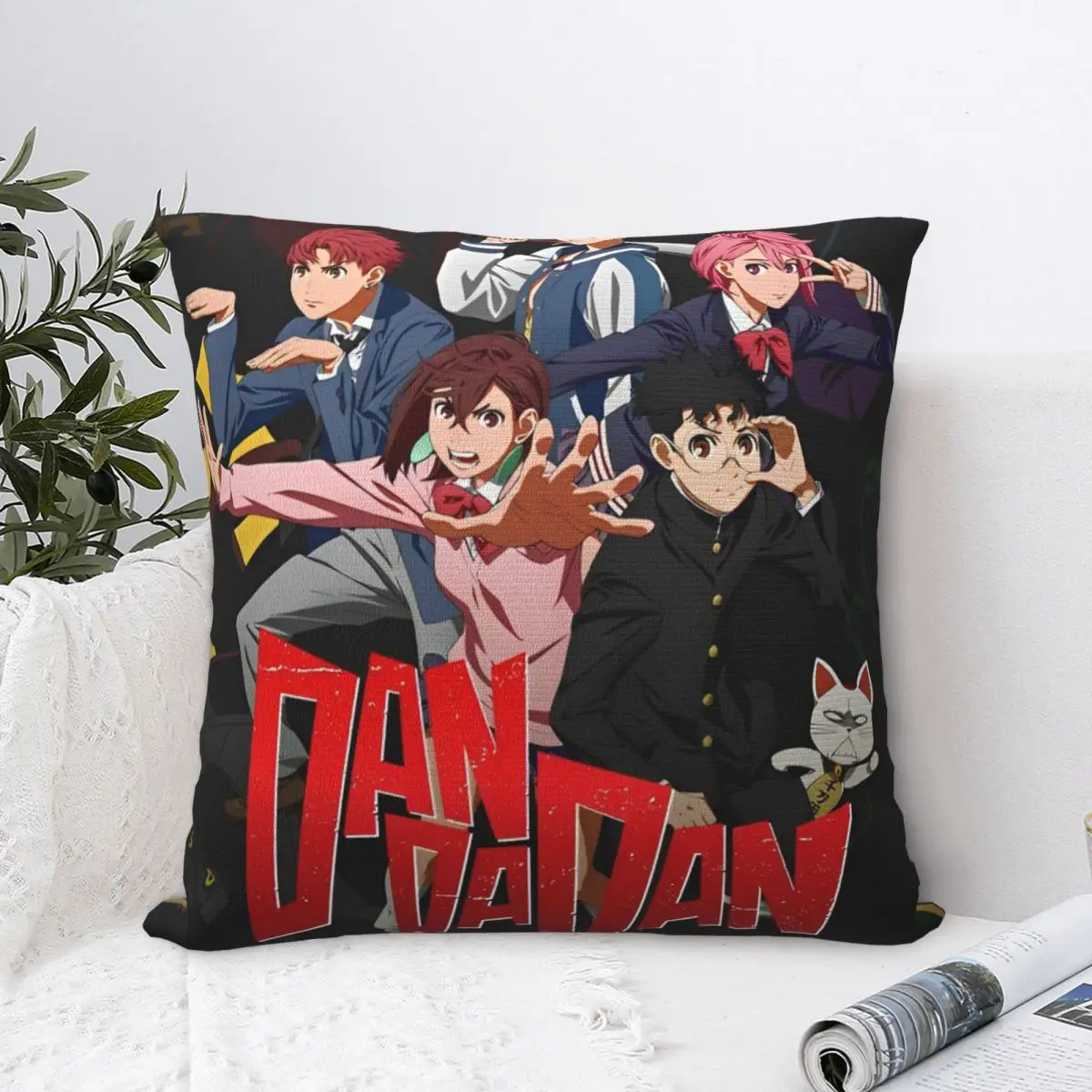 Dandadan Momo Seiko Ayase Square Pillow Cases Anime Cushion Cover Novelty Decorative Throw Pillow Case Cover for Seat 40*40cm