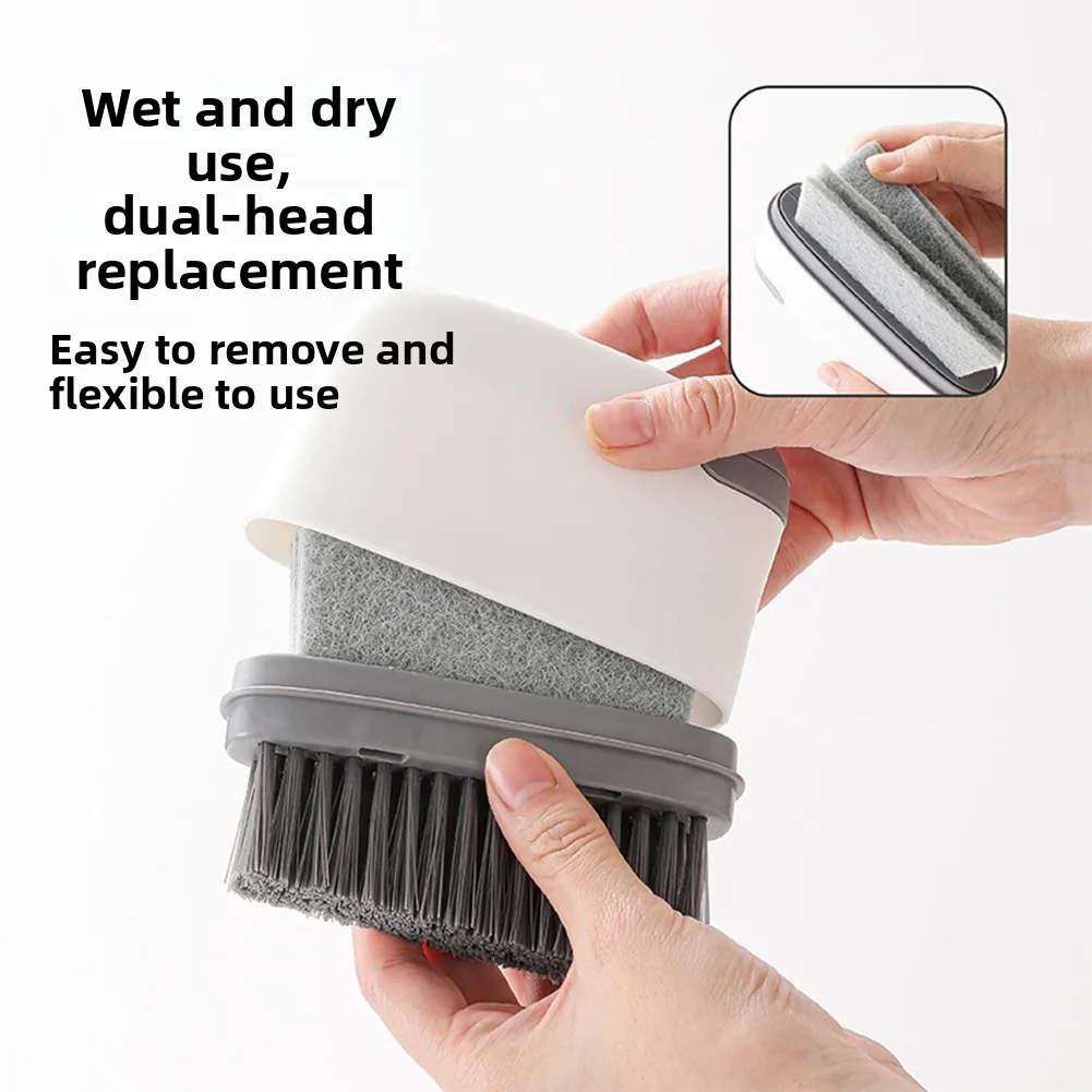 4 in 1 Window Rail Cleaning Brush,Door Groove Hair Grip Brushes Multifunction Windows Slot Sliding Household Cleaner Tool