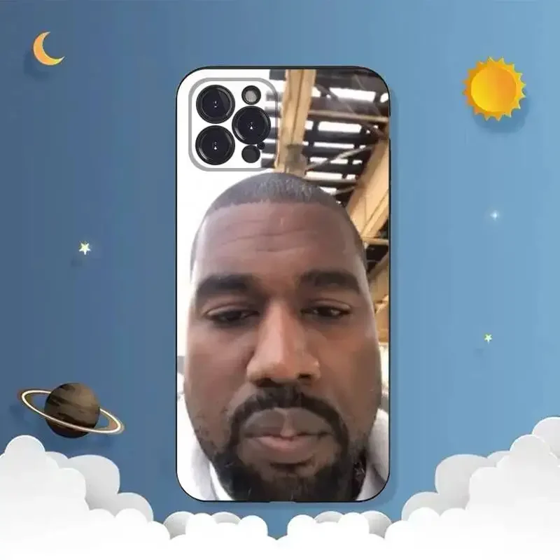 K-kanye West Famous Singer funda de teléfono para iPhone 11, 12 Mini, 13, 14, 15 PRO, XS, MAX, X, XR, 6, 7, 8 Plus, carcasa negra