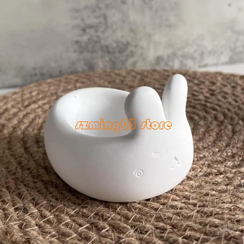 H9EC Easters Bunnies Cup Silicone Mold Rabbit Eggs Storage Storage Bow