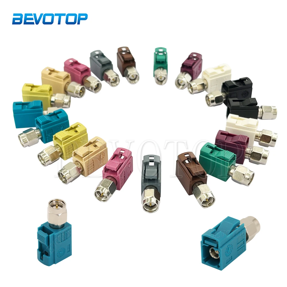 

10PCS/Lot Fakra Code A/B/C/D/E/F/G/H/I/K/Z Female Jack to SMA Male Plug 50 Ohm Straight RF Coaxial Adapter