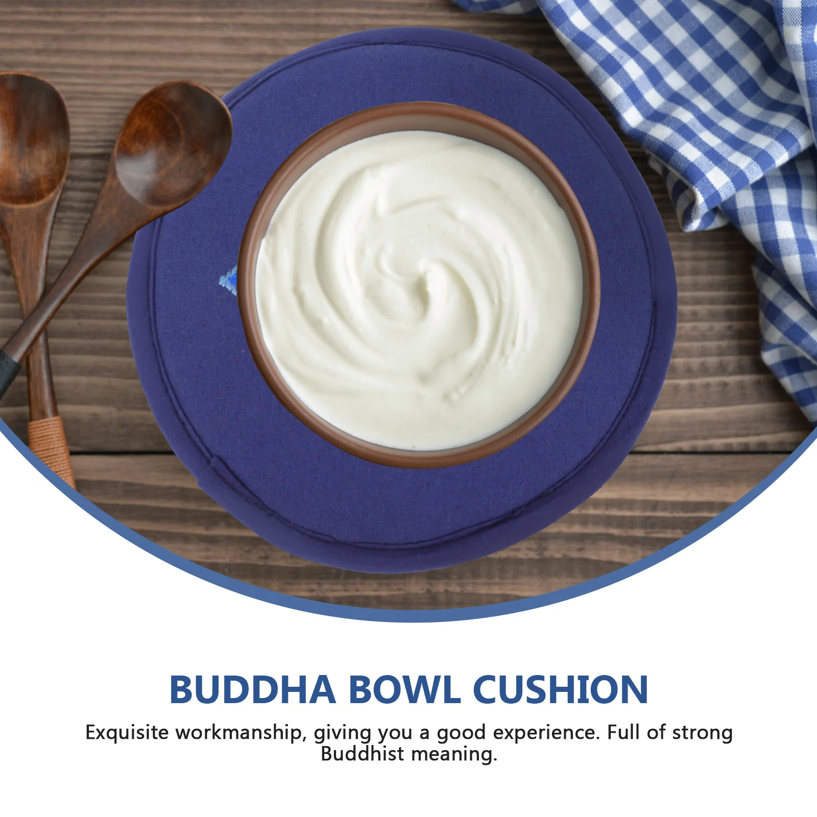 

Buddha Sound Bowl Cushion Prop Embroidery Pillar Round Cotton Pad Polyester Craft Singing Cushions Mat