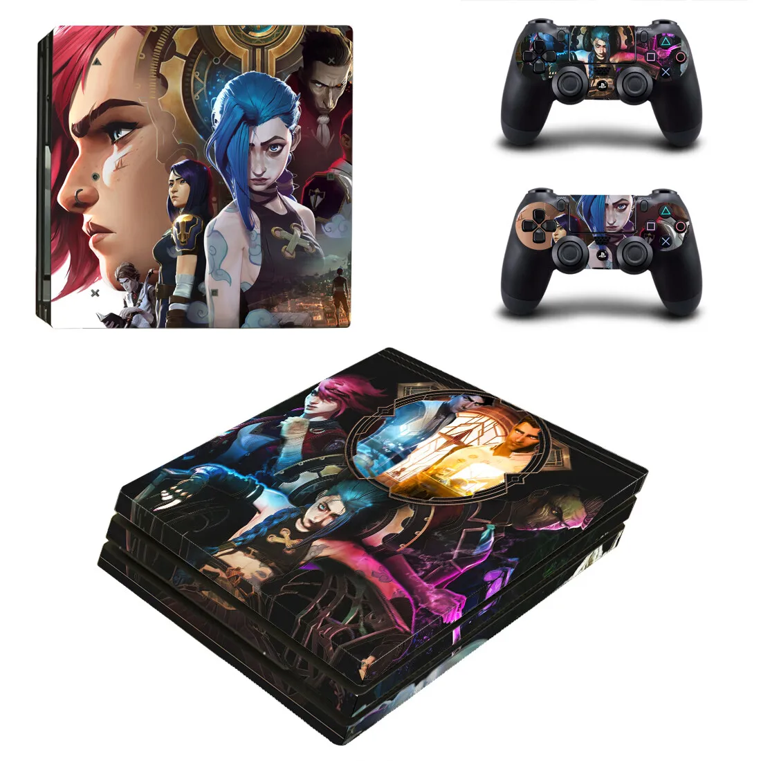 Anime Arcane Jinx PS4 Pro Adesivo skin Decal Cover Protector per console e controller Skin Vinile