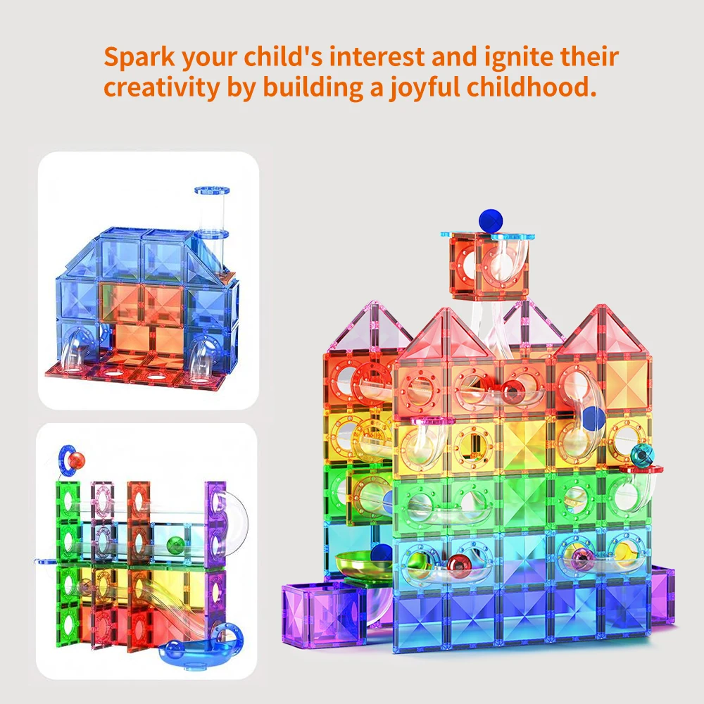 

100pcs Magnetic Building Tiles, Educational STEM Toys for Kids 4-6 Years, Montessori Learning Toys for Children, Creative Constr