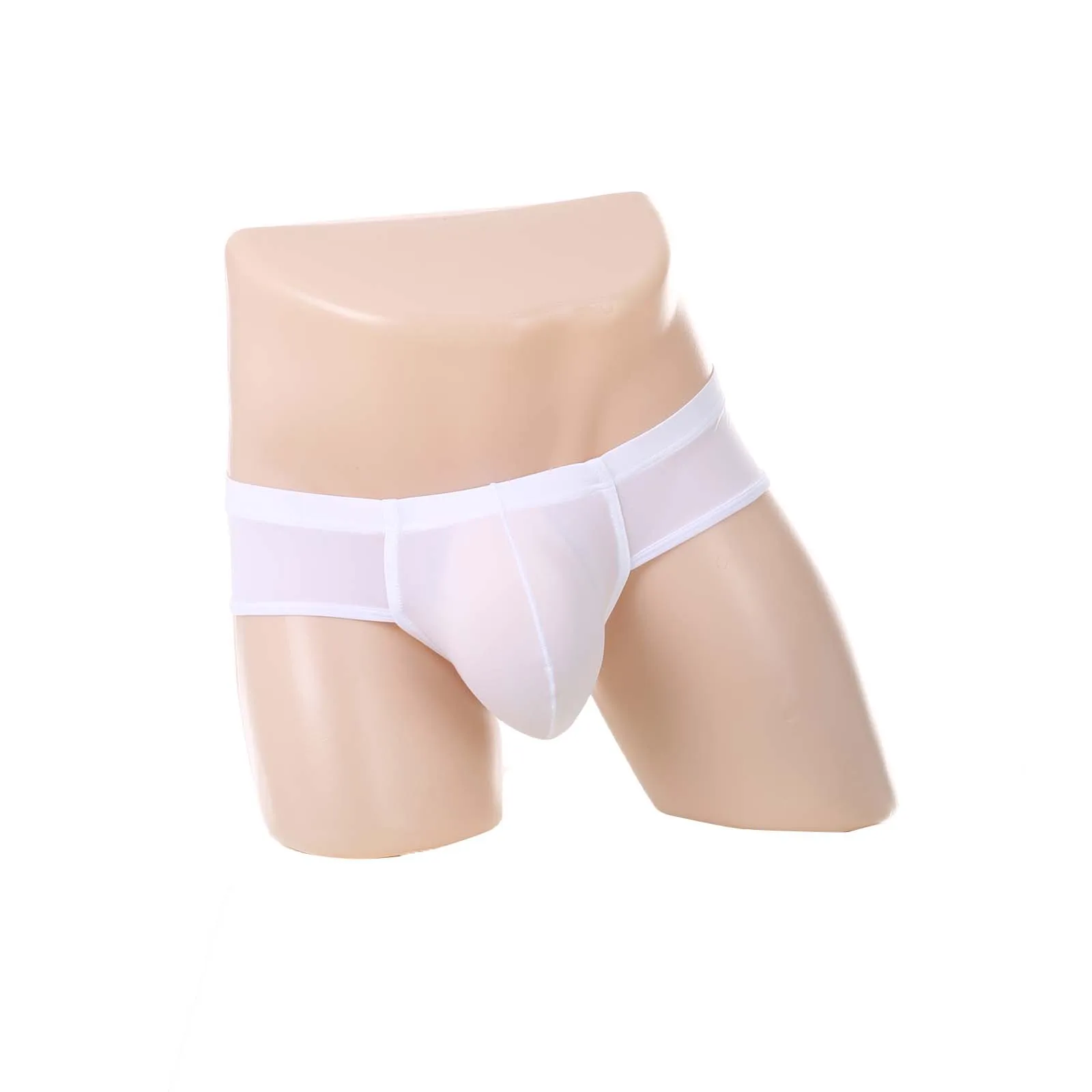 Mens Sexy See-Through Transparent Lingerie Cool Breathable Brazilian Panties Adult Erotic Costume 18 U Convex Penis Pouch Briefs