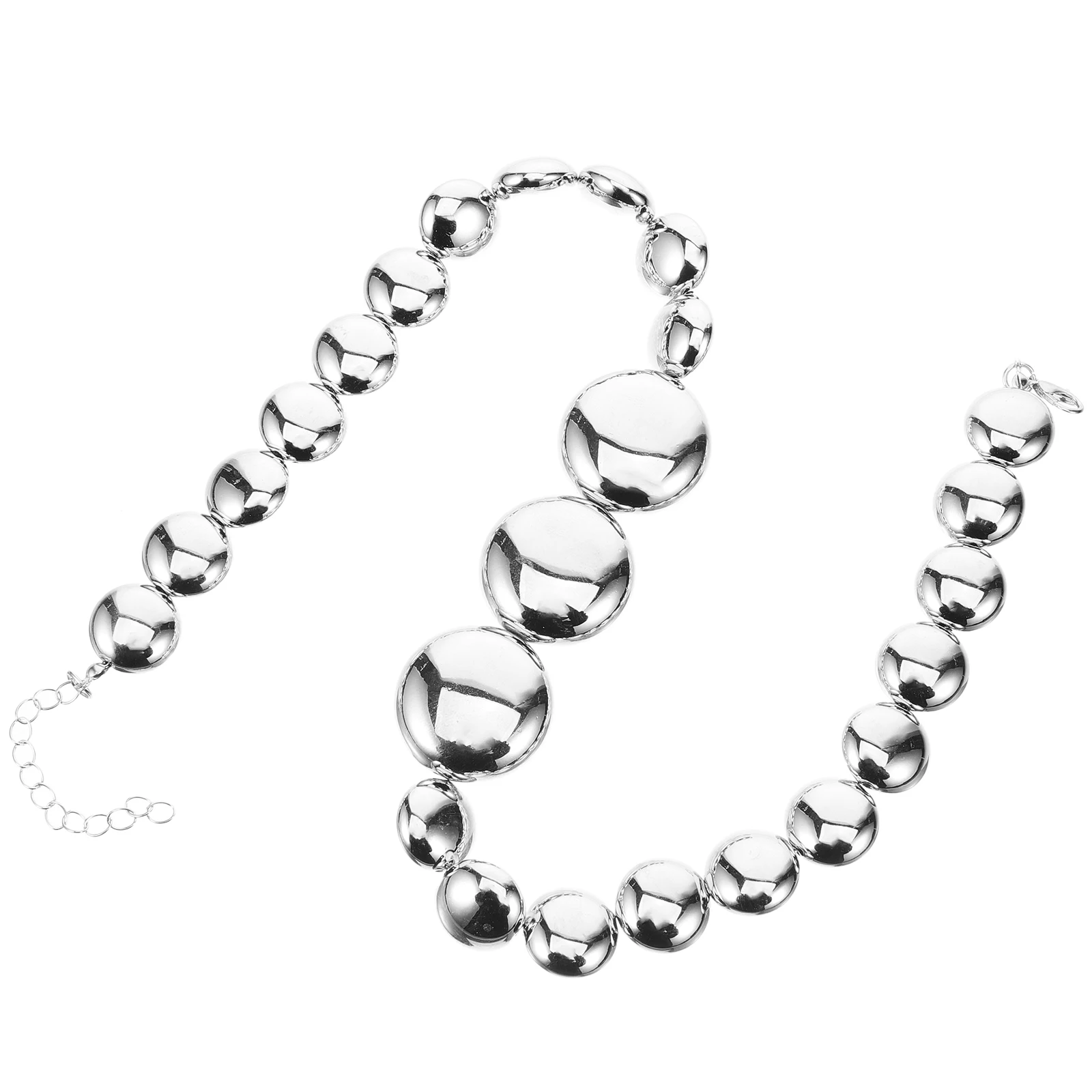 

Geometric Necklace Beaded Chokers Women Flat Collar Necklaces Zinc Alloy 90s Vintage Hip Hop Handmade Safe Material