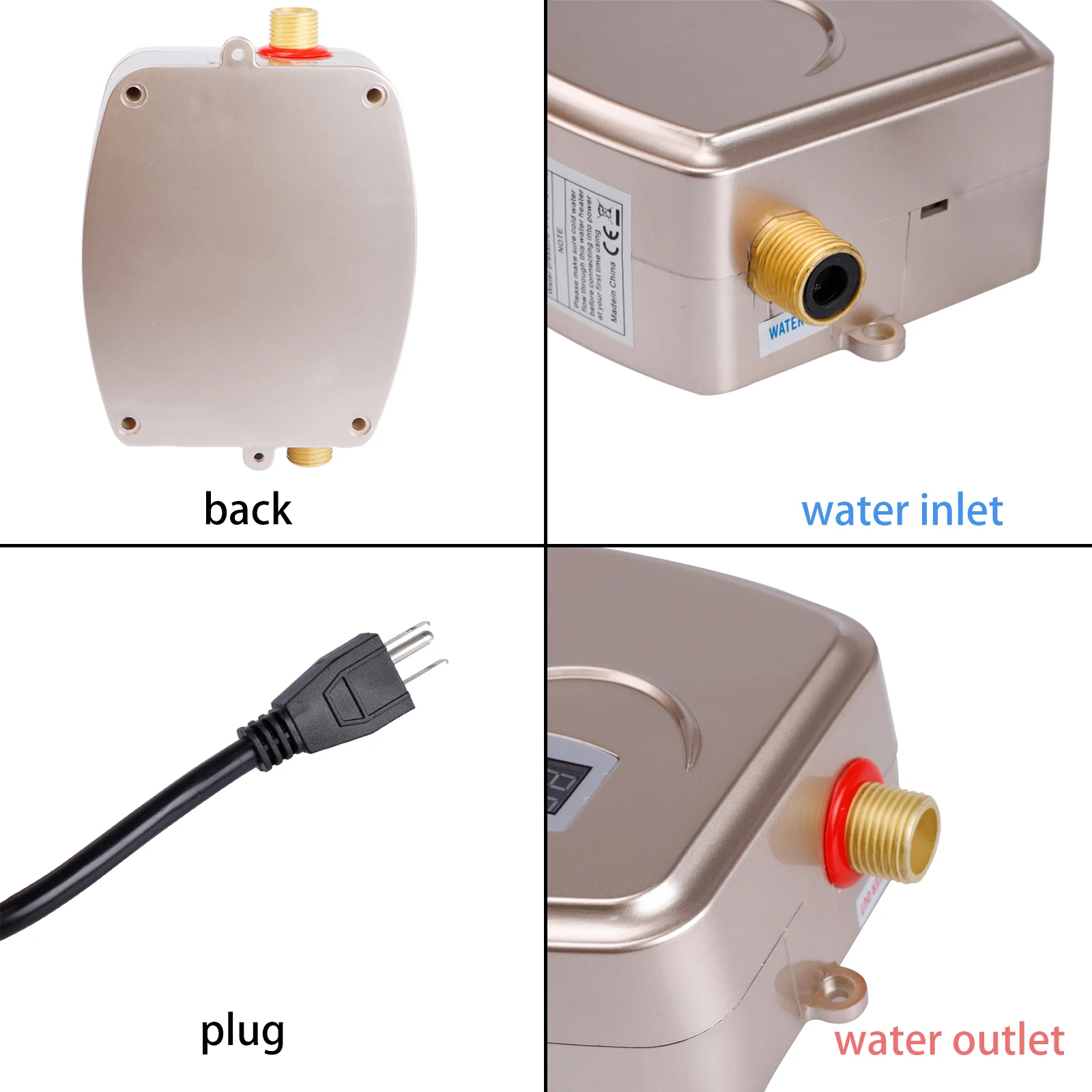 Mini Instant Electric Water Heater 3000W Electric Tankless Water Kitchen Hot Water Fast Heating EU/US Plug