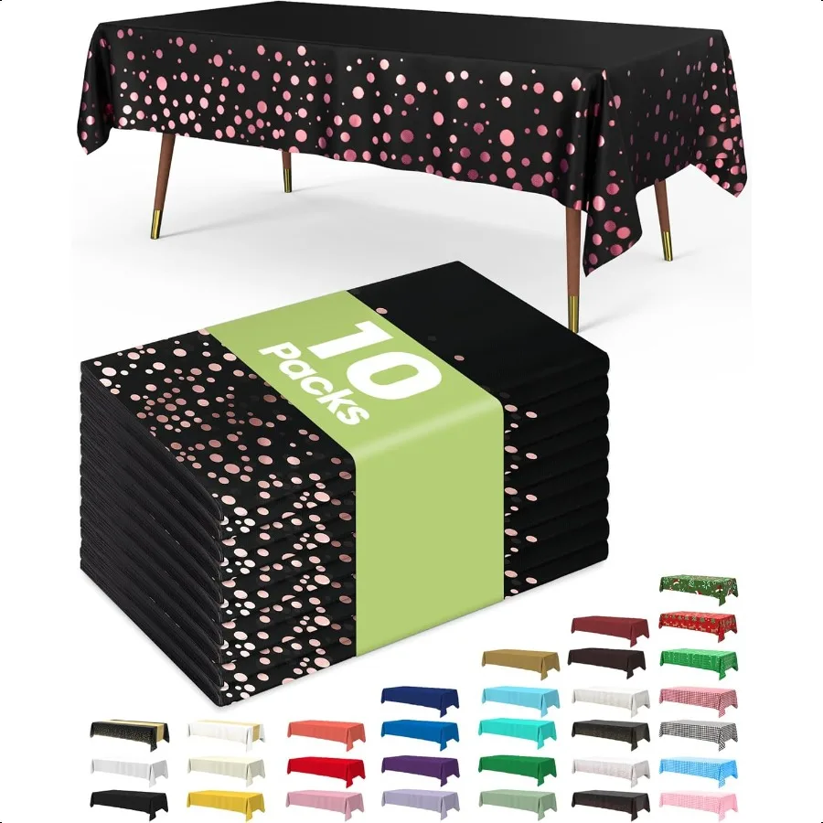

Plastic Table Cloth 10 Pack 54 x 108 Inch Table Cloths Graduation Decorations of 2025 Graduation Tablecloths Rec Plastic Cover