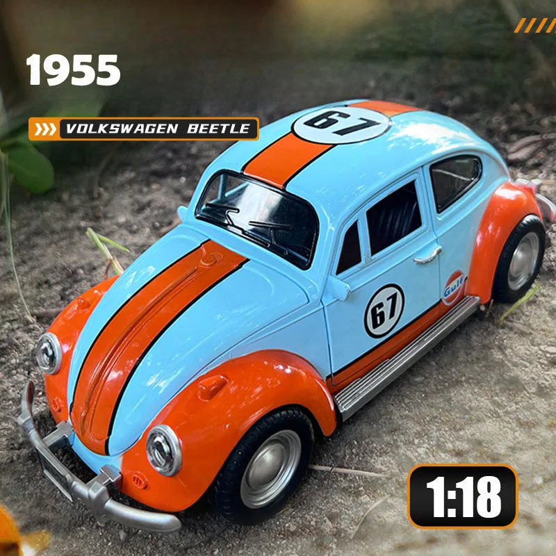 

Simulation 1:18 Scale Volkswagen Beetle 1955 Vintage Alloy Car Model with Sound Light Children Boy Toy Vehicles Birthday Gift