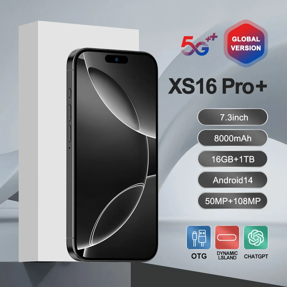 Original For Brand New XS16 Pro+  Smartphone 7.3 inch Full Screen 4G 5G Cell Phone 7800mAh Mobile Phones Global Version