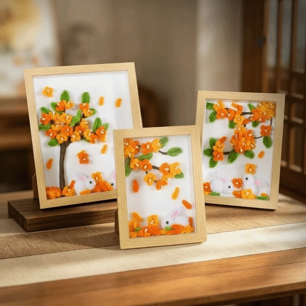 DIY Mid-Autumn Festival Gift Rabbit Flower Decorative Painting Handmade Photo Album Osmanthus Tree Material Kit