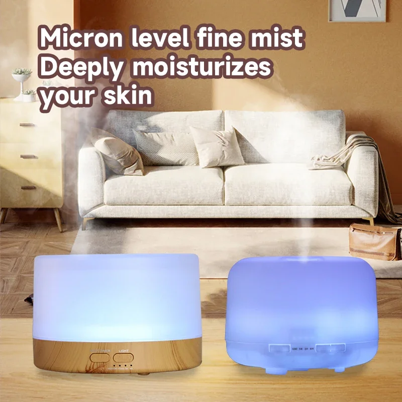 

500ml Essential Oil Diffuser Remote Control Aroma Diffuser USB Humidifier Desktop Humidifier with Colorful Night Lights